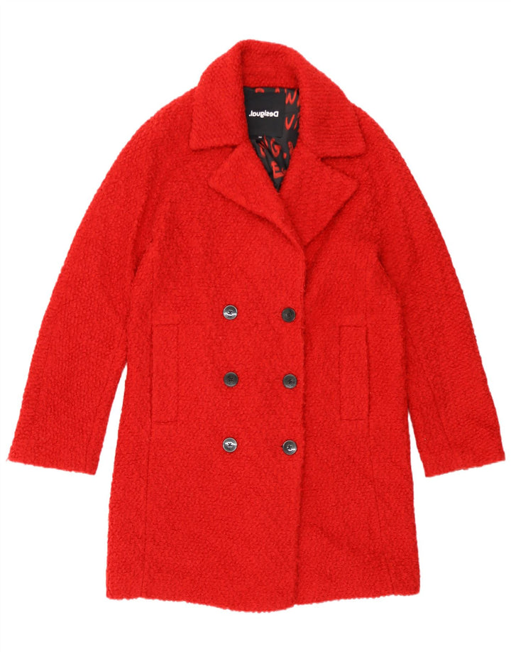 Desigual Damen Übergroßer zweireihiger Mantel UK 6 XS Rot Polyester