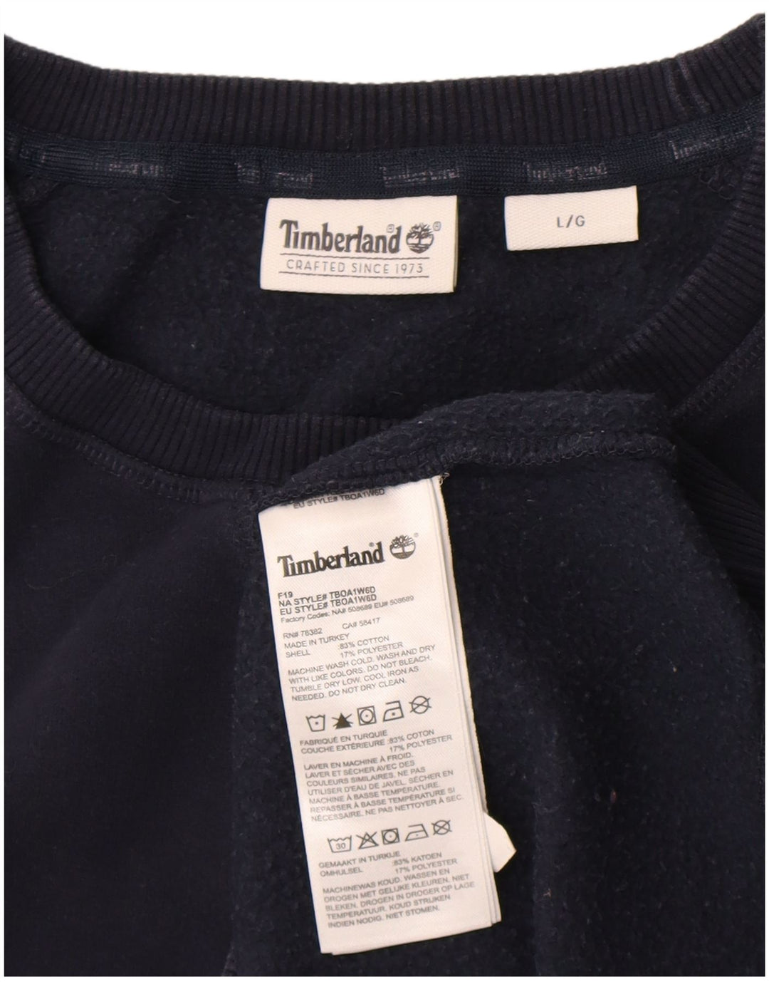 Timberland Herren-Sweatshirt-Pullover, große marineblaue Baumwolle