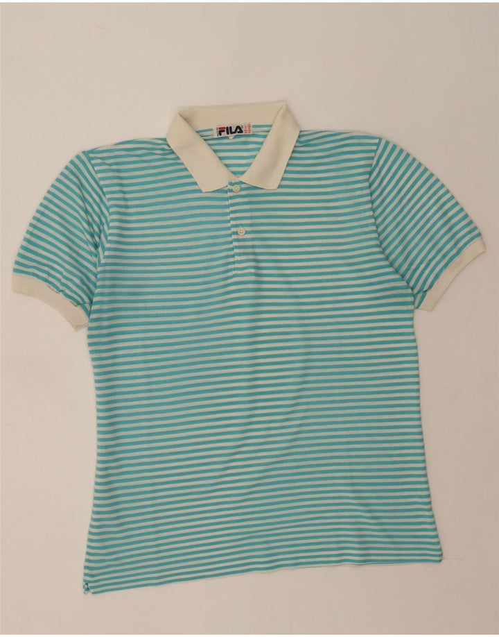 Fila Herren Poloshirt IT 48 Medium Türkis Nadelstreifen