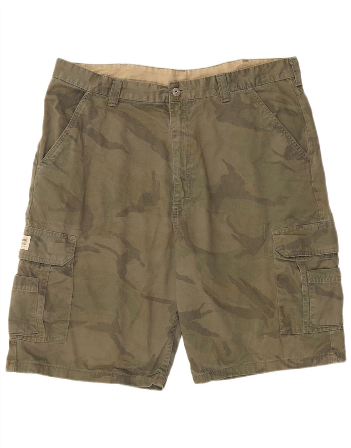 Wrangler Herren Cargoshorts W38 XL Khaki Camouflage Baumwolle