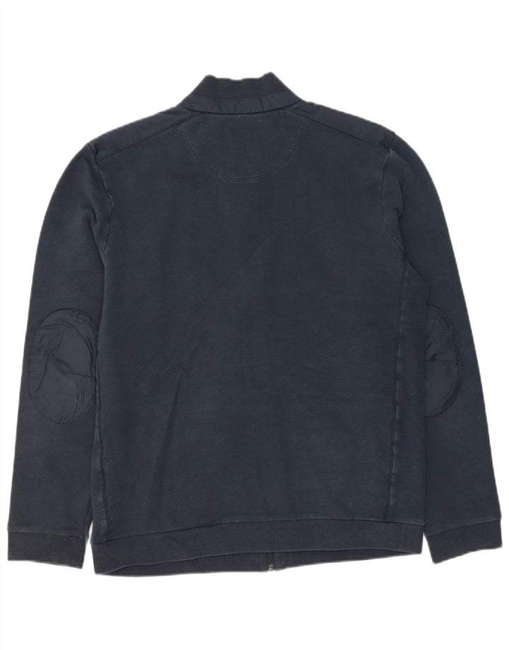 Hugo Boss Herren-Trainingsanzugoberteil mit normaler Passform, große marineblaue Baumwolle