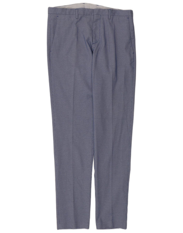 Zara Slim-Anzughose für Herren, EU 44, groß, W34, L33, blau, geometrisch