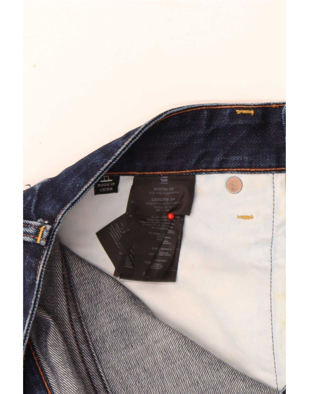 G-Star Herren 3301 Slim Jeans W34 L34 Marineblaue Baumwolle