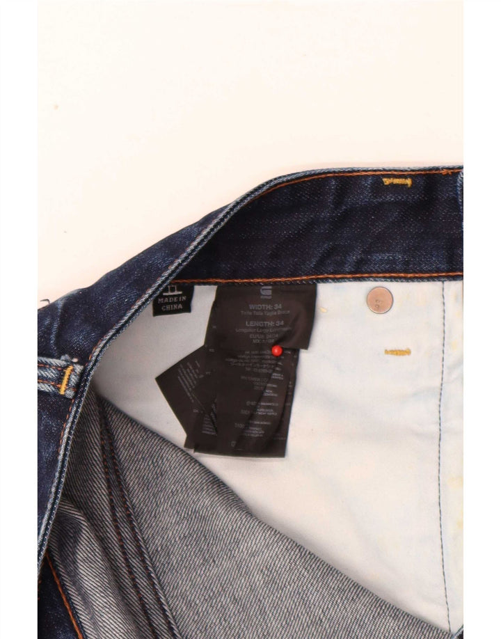 G-Star Herren 3301 Slim Jeans W34 L34 Marineblaue Baumwolle