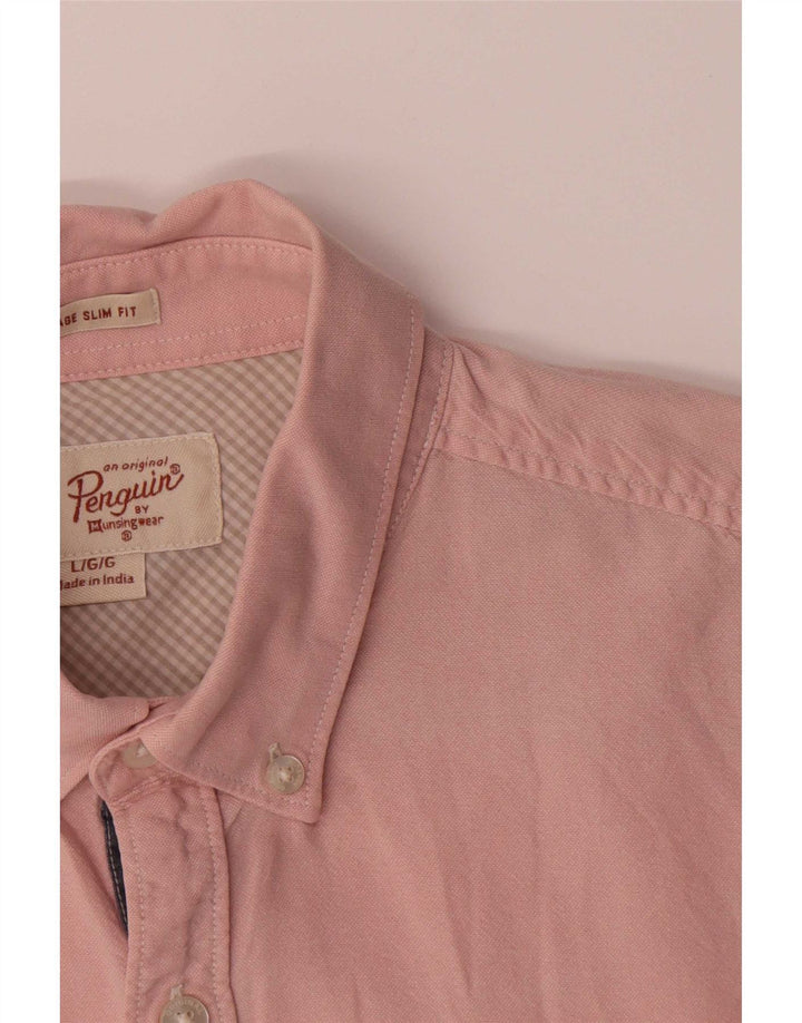 Penguin Herren Heritage Slim Fit Hemd, groß, rosa, Baumwolle