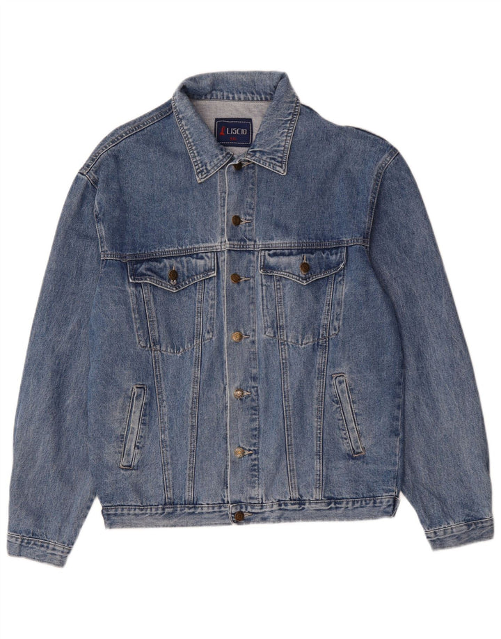 Vintage Herren Jeansjacke UK 44 2XL Blaue Baumwolle
