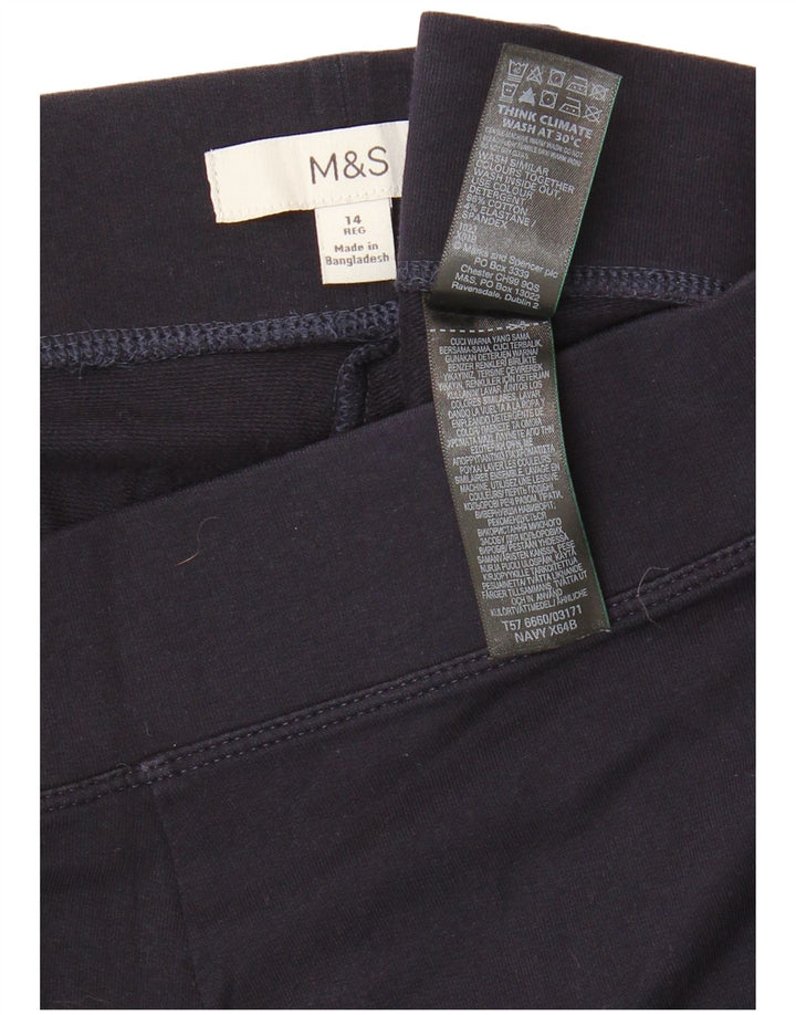 MARKS & SPENCER Damen Leggings UK 14 Große Marineblaue Baumwolle