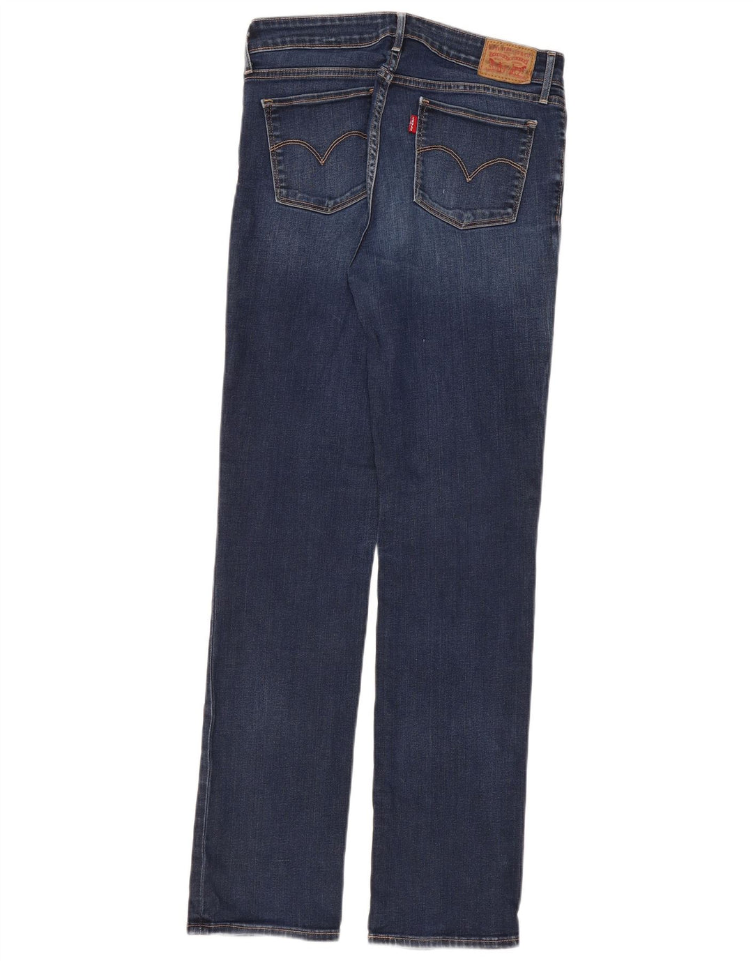 LEVI'S Damen 714 Straight Jeans W30 L32 Blaue Baumwolle