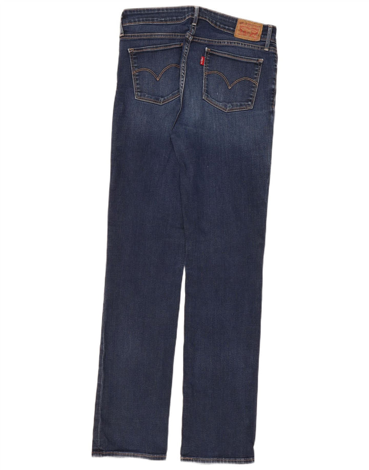 LEVI'S Damen 714 Straight Jeans W30 L32 Blaue Baumwolle