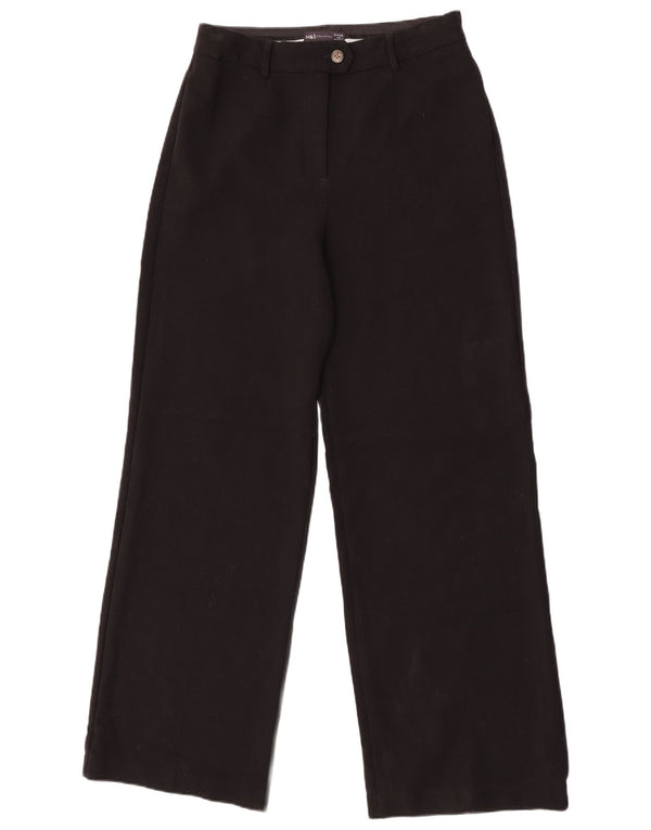 Marks & Spencer Damen-Chinohose mit weitem Bein, UK 12, M, W32, L43, Schwarz