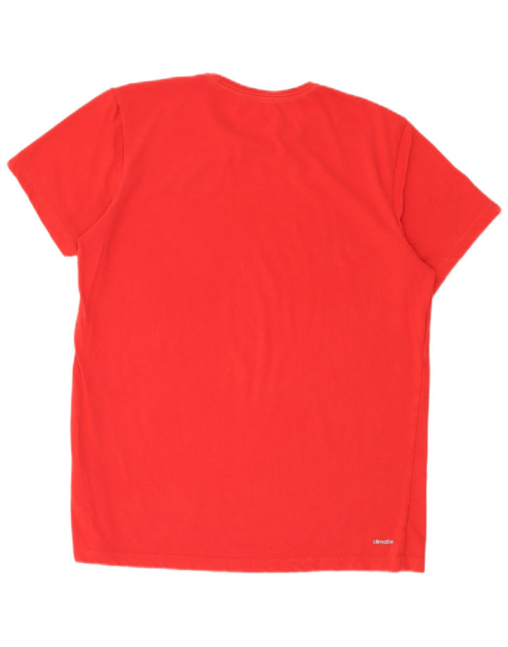 ADIDAS Herren Climalite Graphic T-Shirt Top Große rote Baumwolle