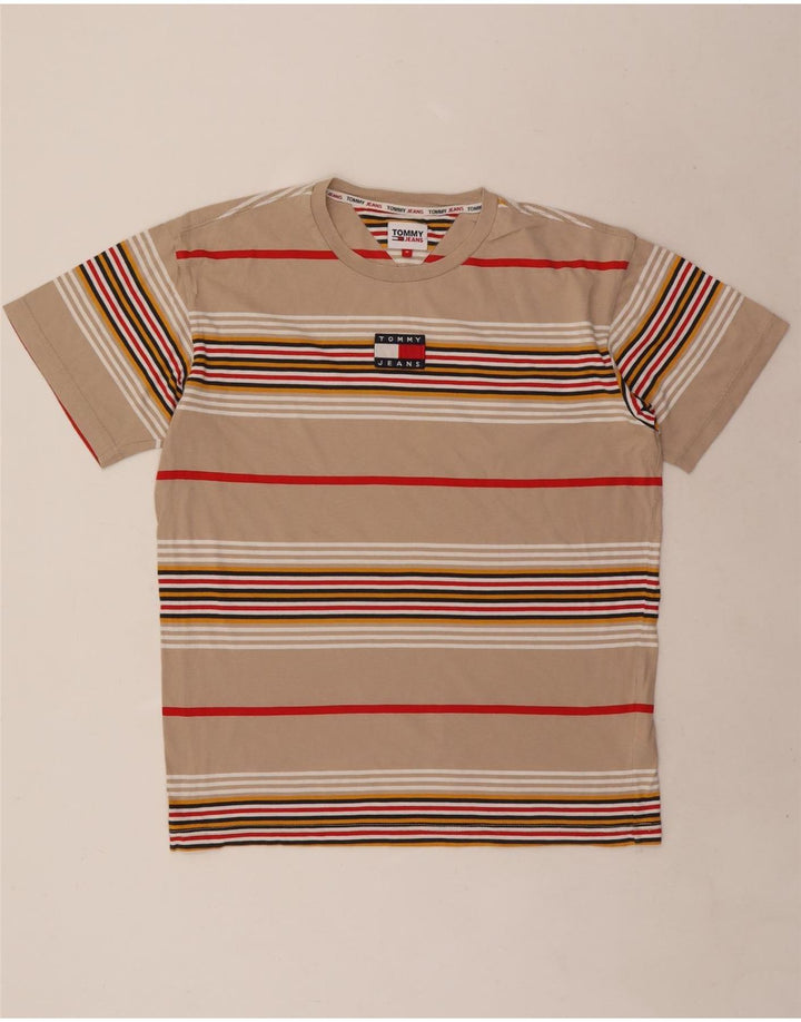 Tommy Hilfiger Herren T-Shirt Top Mittelbeige gestreift aus Baumwolle