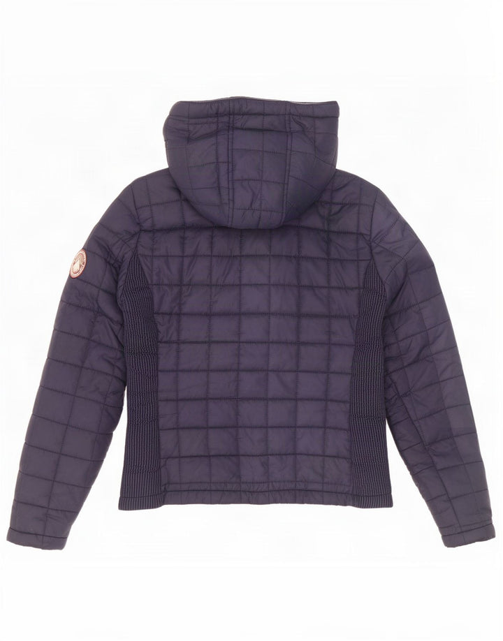 Superdry Wattierte Jacke mit Kapuze für Damen UK 12 Medium Marineblau Polyester