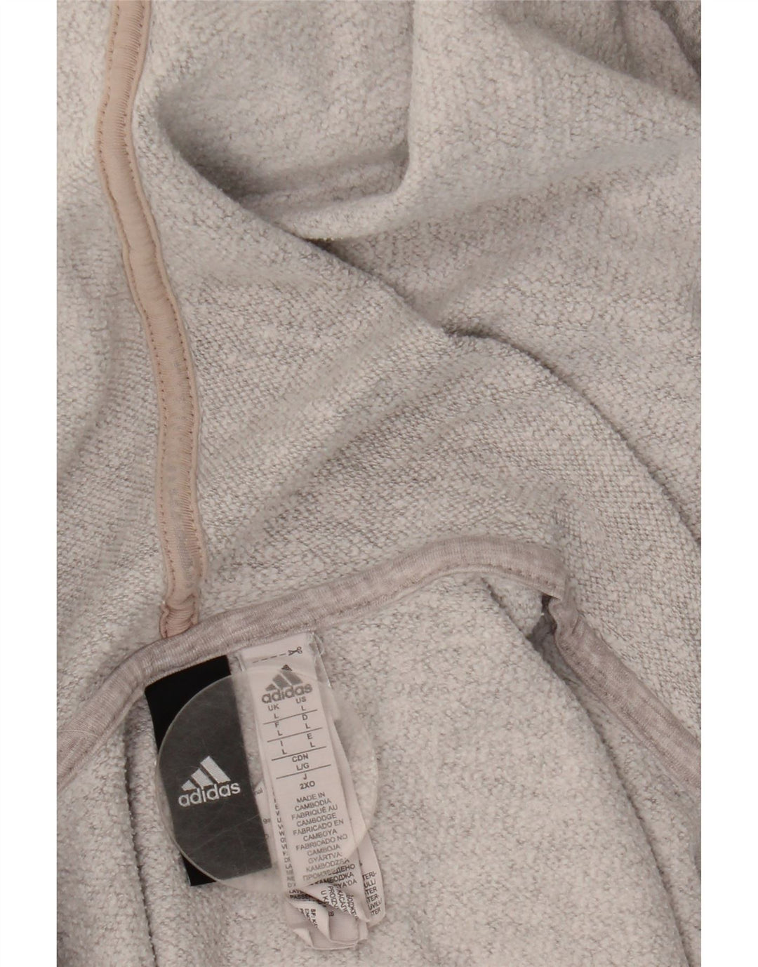 Adidas Herren-Kapuzenpullover mit Reißverschluss, groß, graue Baumwolle