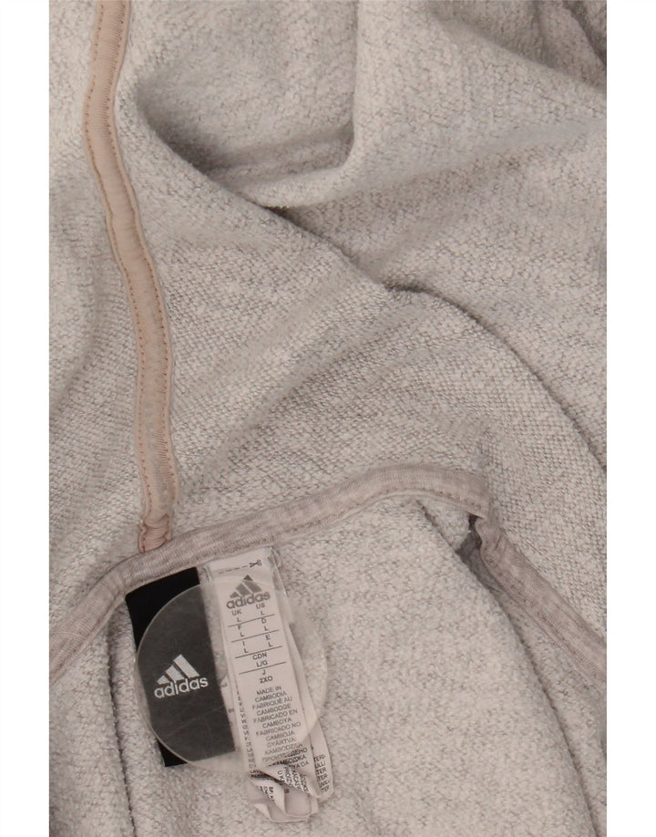Adidas Herren-Kapuzenpullover mit Reißverschluss, groß, graue Baumwolle