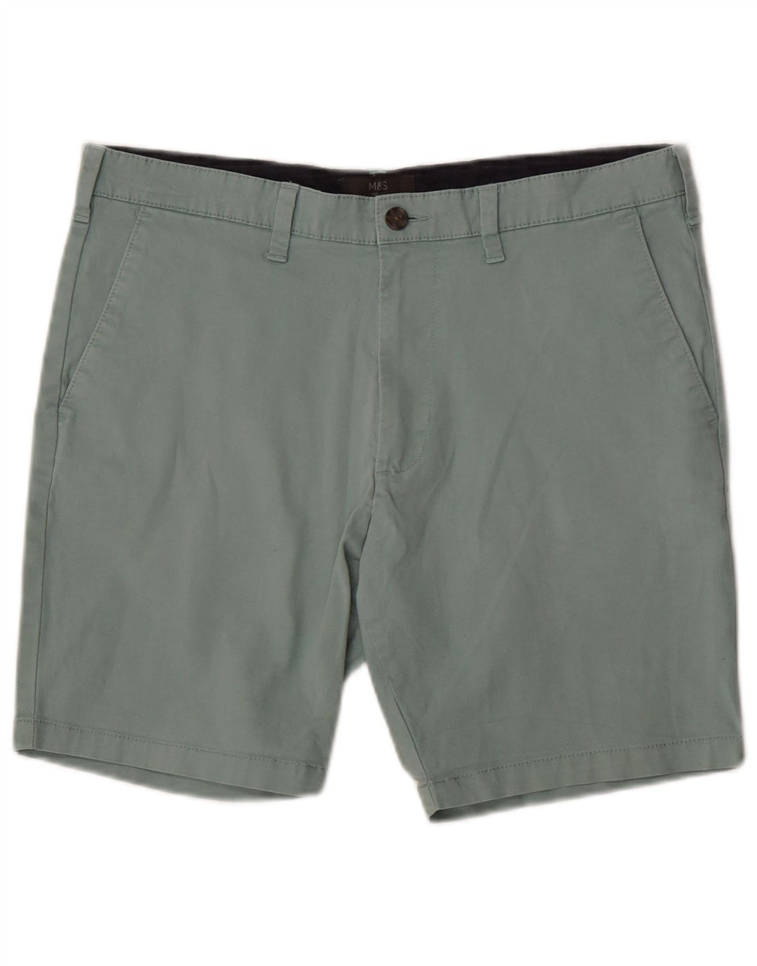 Marks & Spencer Herren-Chinoshorts W34 Large aus grüner Baumwolle