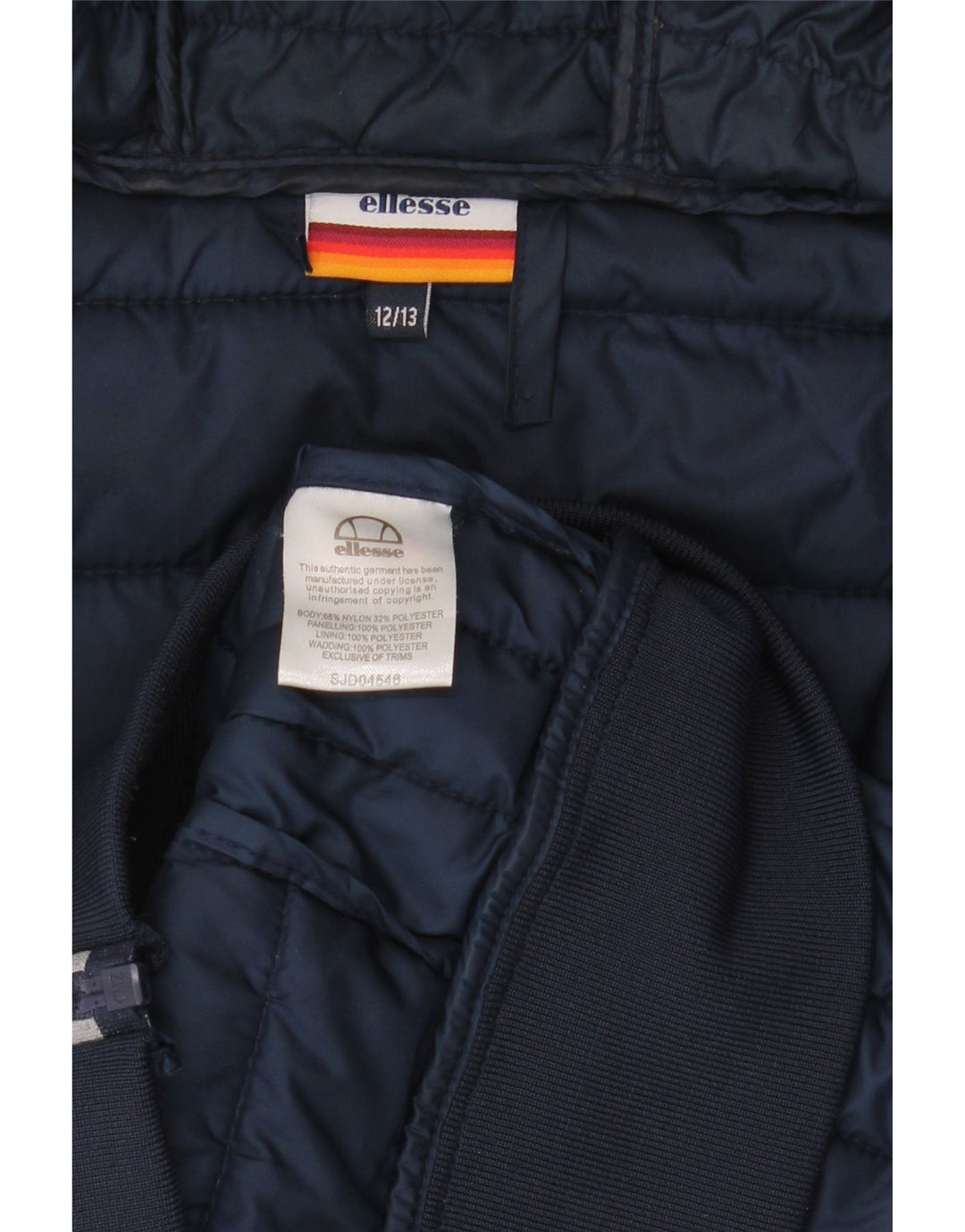 Ellesse Wattierte Jacke mit Kapuze für Jungen, 12–13 Jahre, graues Colourblock-Nylon