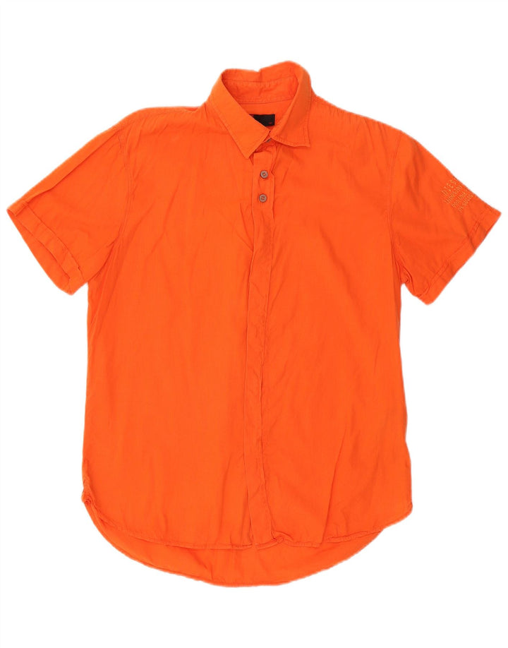 DIESEL Herren Kurzarmhemd Mittelorange Baumwolle