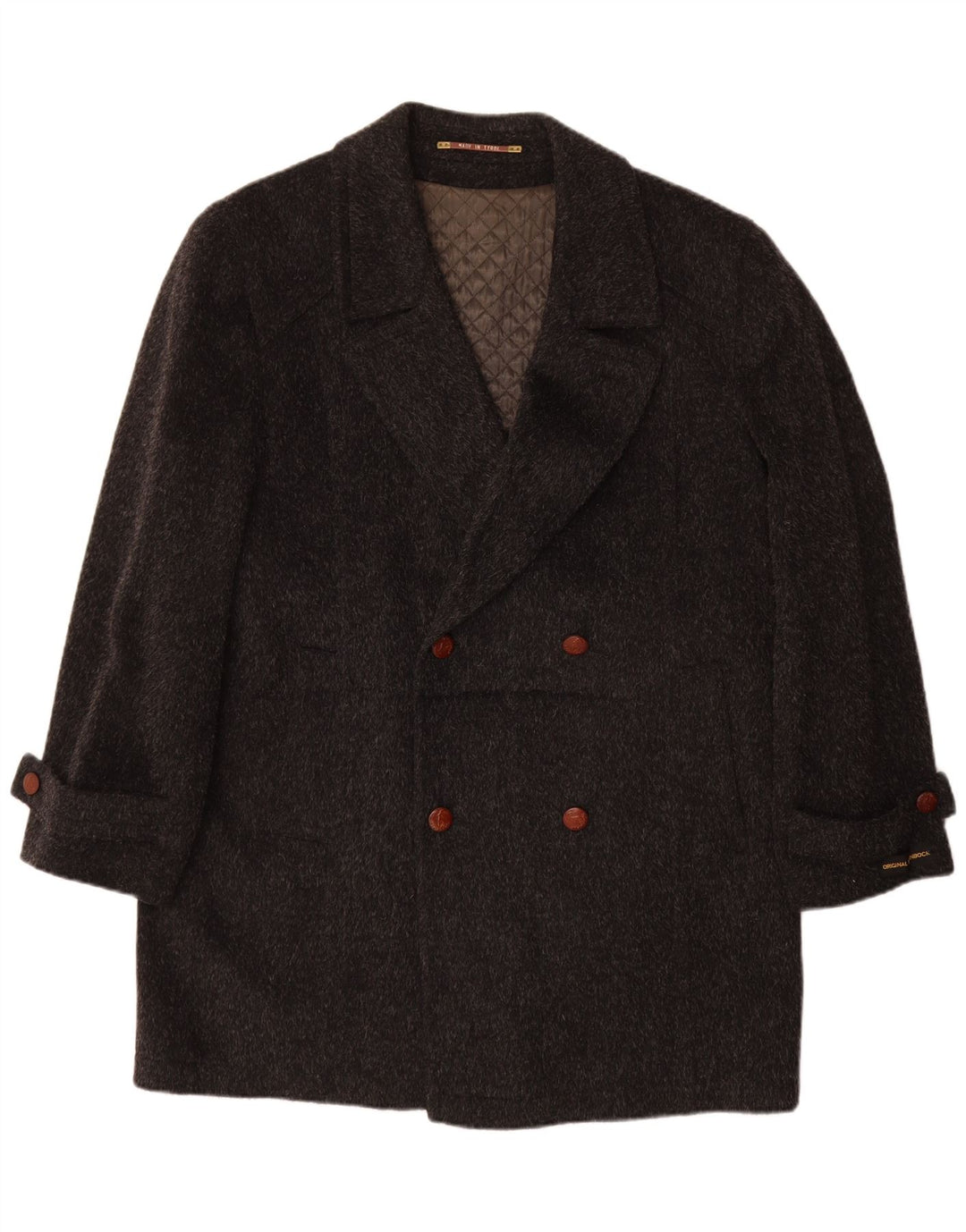 Himalaya Zweireihiger Herrenmantel IT 50 Große graue Wolle