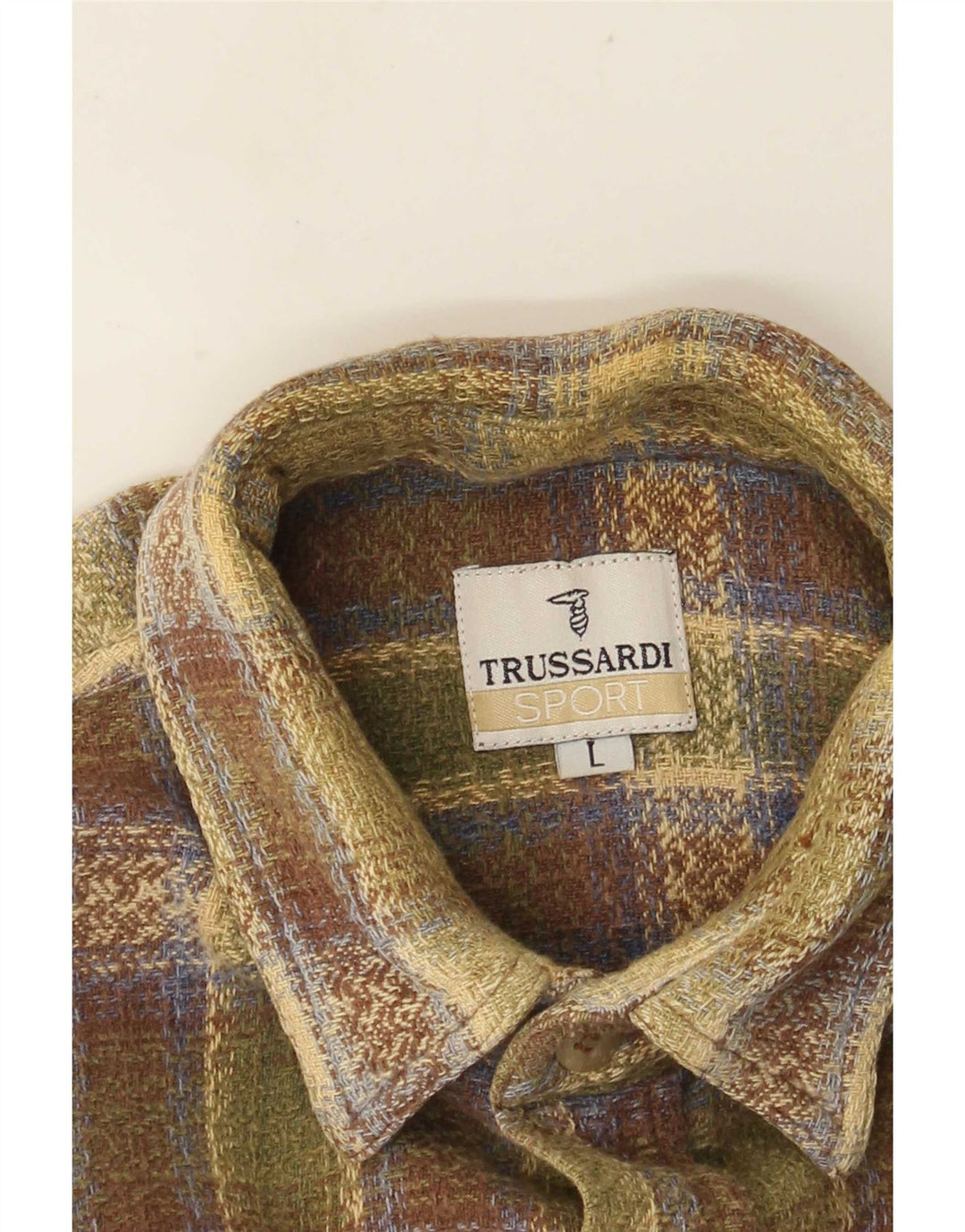 Trussardi Herren-Flanellhemd, groß, grün kariert