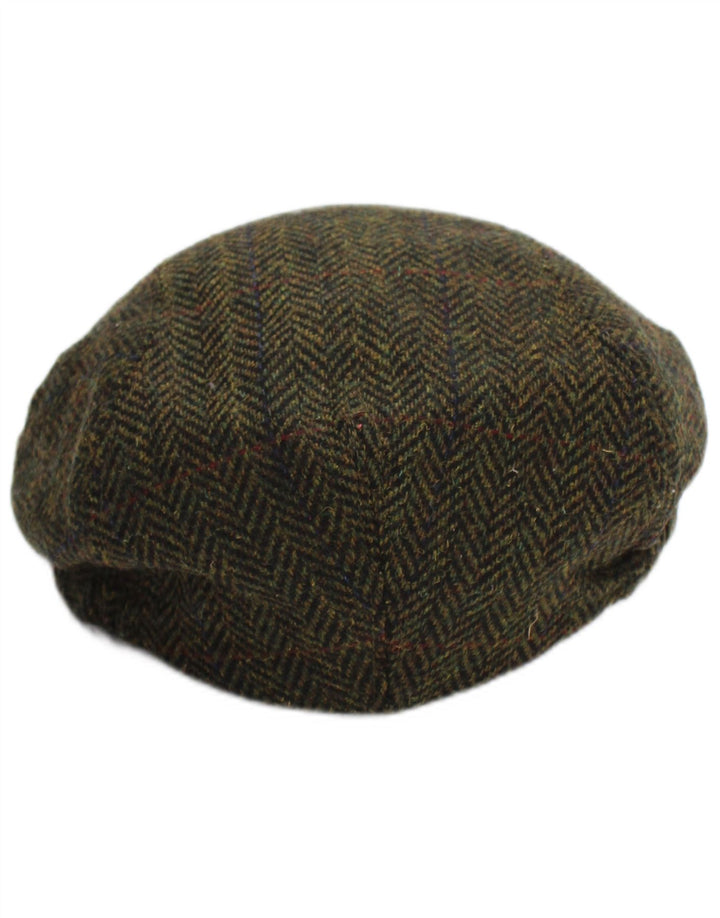 Mucros Weavers Herren Schiebermütze Medium Khaki Herringbone Wool Classic