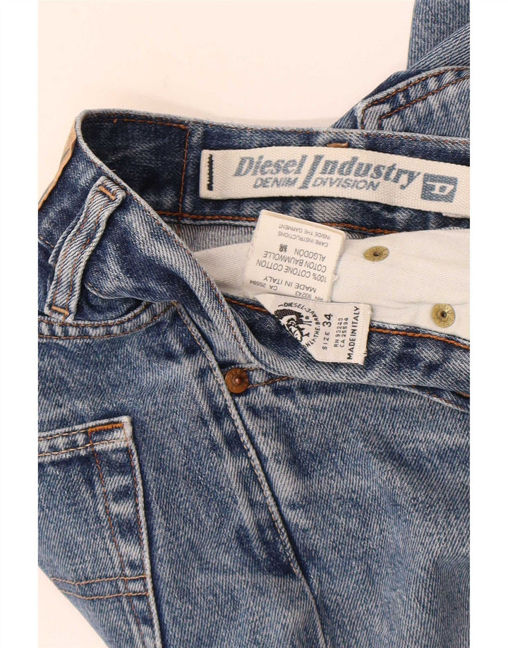 Diesel Herren Straight Jeans W34 L30 Blaue Baumwolle