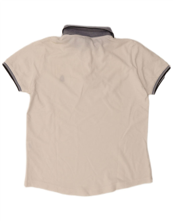 MARINA YACHTING Damen Poloshirt UK 16 Large Weiß Colourblock Baumwolle