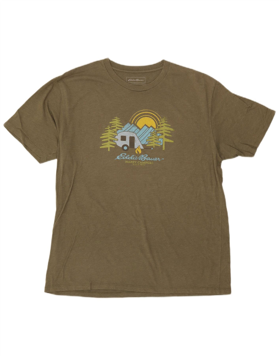 EDDIE BAUER Herren-T-Shirt mit Grafik, groß, Khaki, Baumwolle