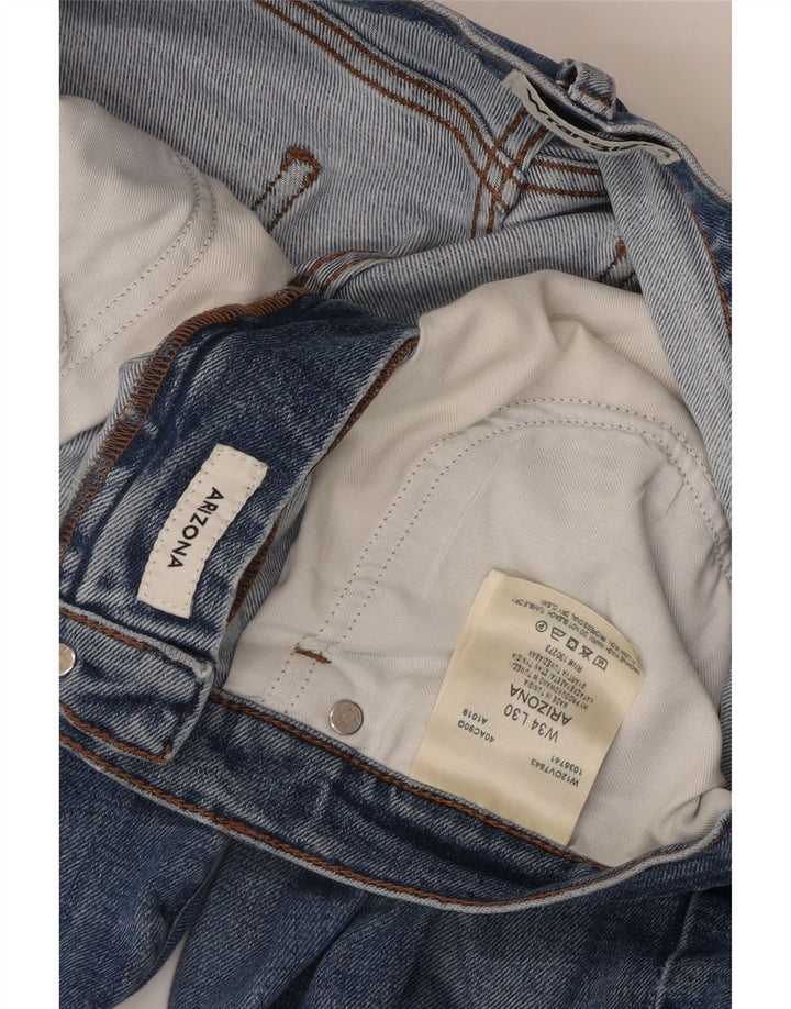 WRANGLER Herren Distressed Straight Jeans W34 L30 Blaue Baumwolle