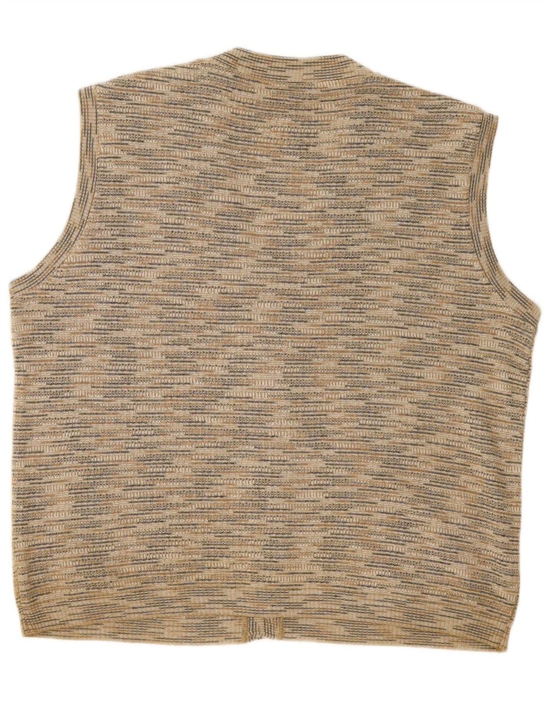 Mapier Herren-Cardigan, ärmellos, mittelbeige, gesprenkelte Baumwolle