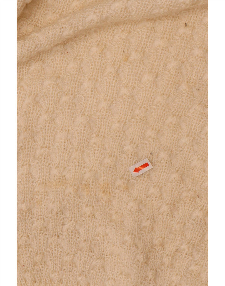 VINTAGE Womens Crew Neck Jumper Sweater UK 18 XL Beige Polyester