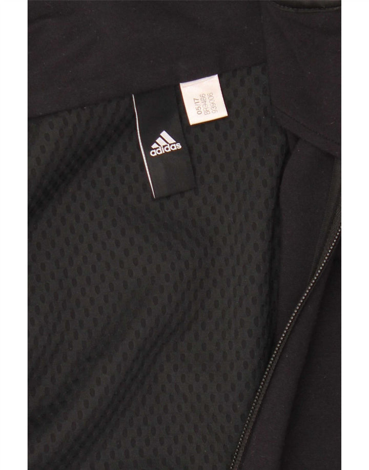 Adidas Damen Trainingsanzug Top Jacke UK 14 Medium Schwarz