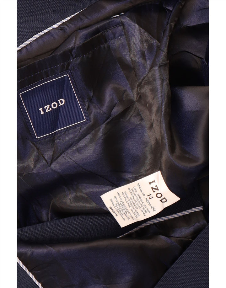 IZOD Boys 2 Button Blazer Jacket 13-14 Years Navy Blue Polyester