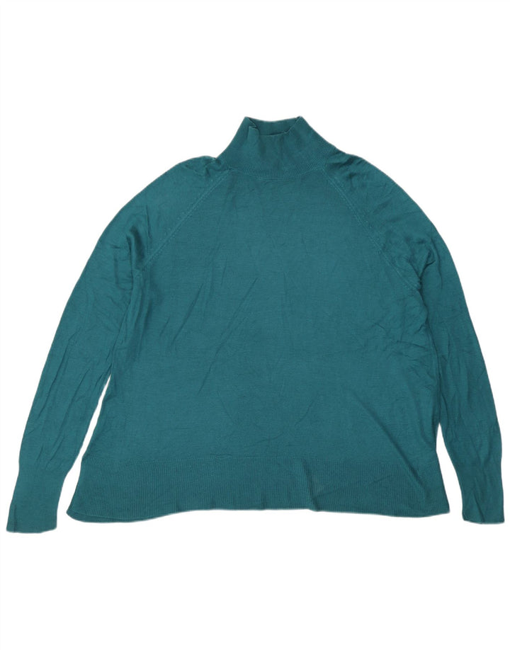 Zara Damen-Pullover mit Rollkragen, UK 14, mittelgrüne Viskose