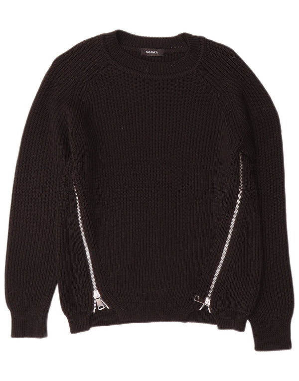 Max & Co. Damen-Pullover mit U-Boot-Ausschnitt, Gr. 14, mittelschwarz