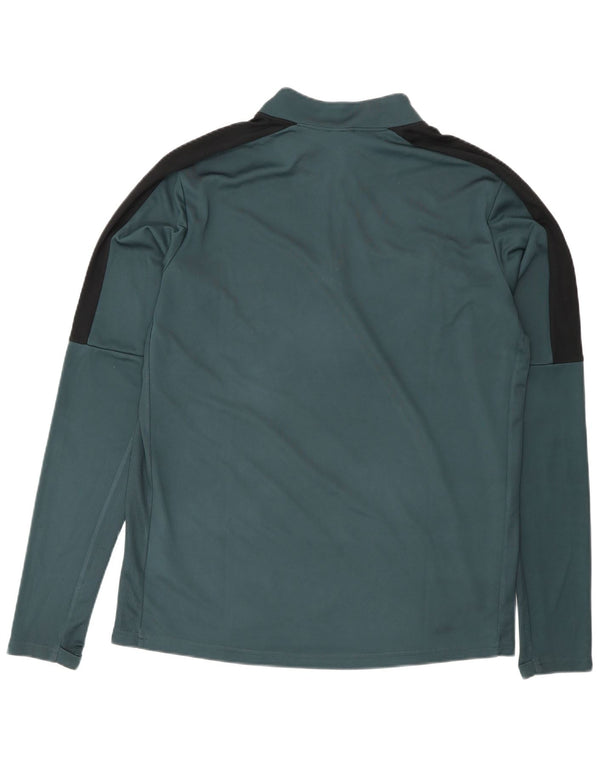 Nike Herren Dri Fit Zip Neck Top Langarm Mittelgrün Polyester Sport
