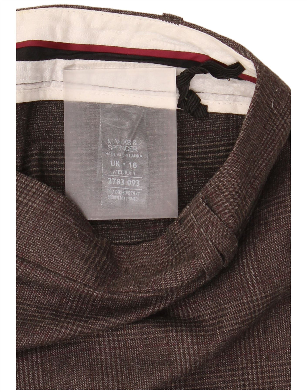 Marks & Spencer Damen Anzughose UK 16 Large W38 L29 Braun kariert