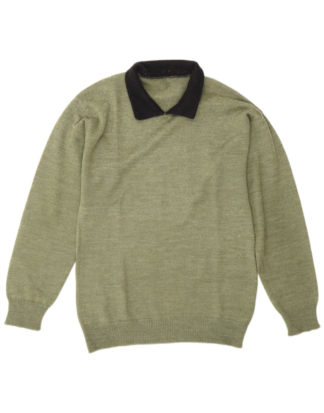 Vintage Herren-Pullover mit Rollkragen, Mittelgrün, Farbblock