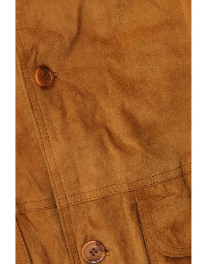 Vintage Herren Wildleder Bomberjacke IT 54 2XL Beige Leder