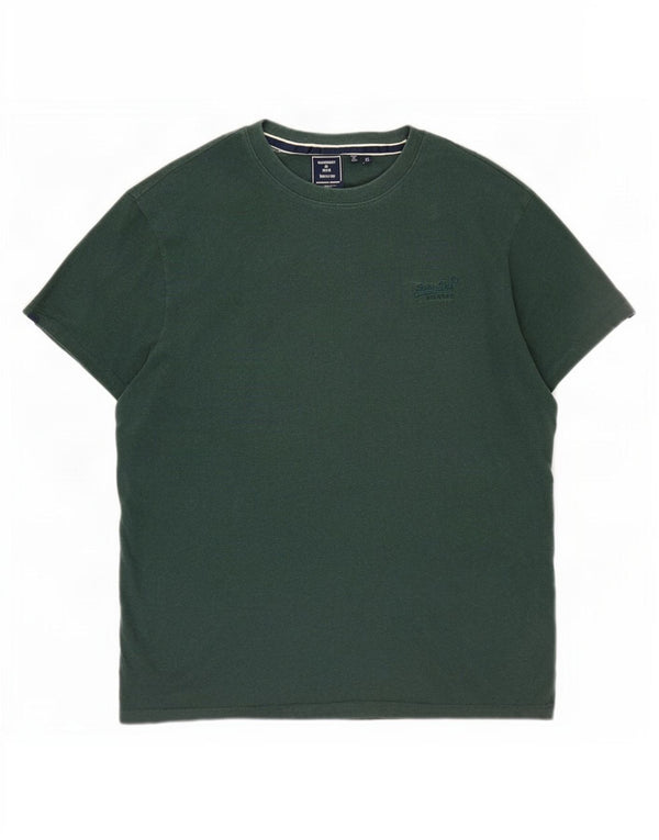 Superdry Herren T-Shirt Top XL aus grüner Baumwolle