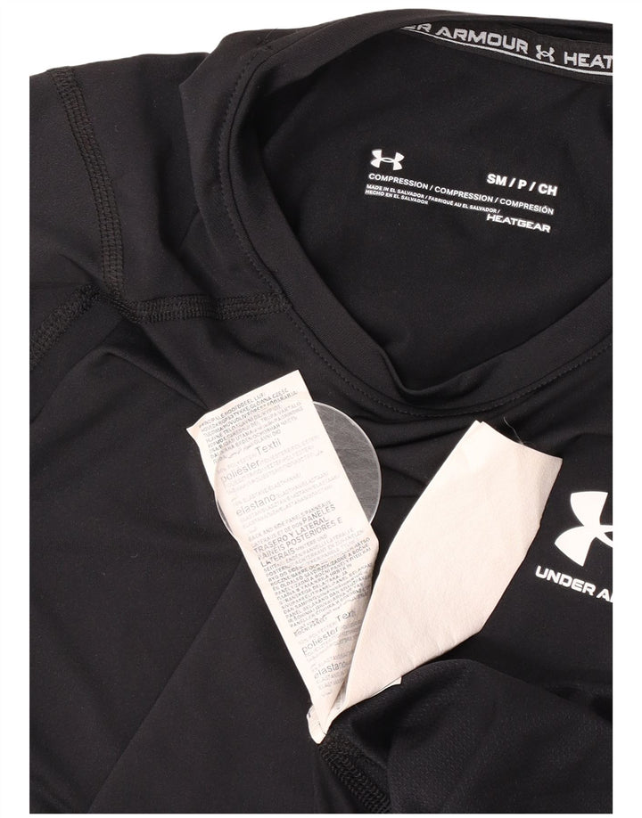 Under Armour Damen Heat Gear Top Langarm UK 10 Small Schwarz Polyester