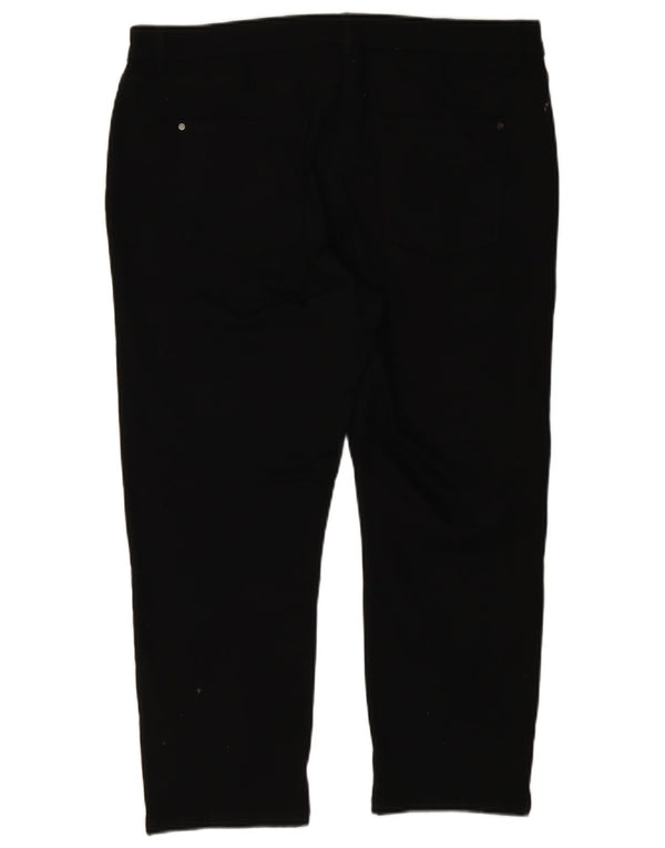 M&Co Damen Slim Cropped-Hose UK 18 XL W36 L24 Schwarze Baumwolle