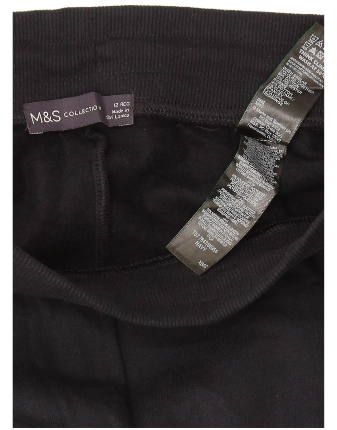 MARKS & SPENCER Damen-Trainingshose, Größe M, Marineblau, Baumwolle, UK 12
