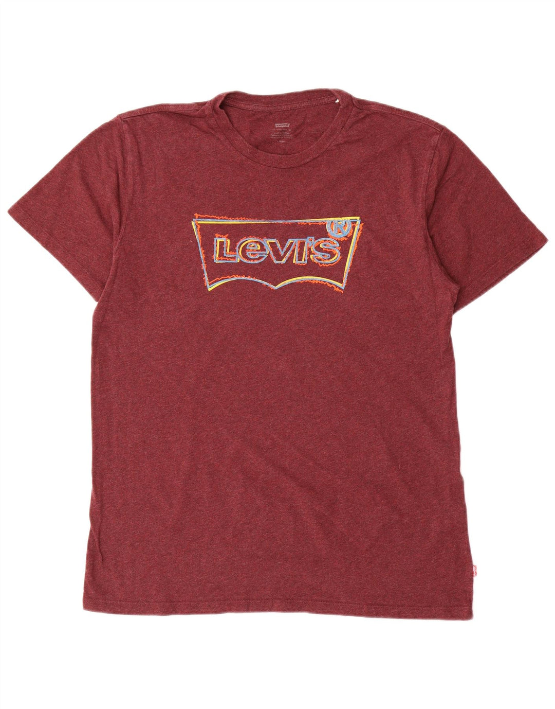 Levi's Herren-T-Shirt mit Grafik, Größe L, Kastanienbraun gefleckt