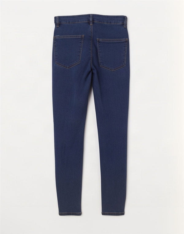 Topshop Damen Joni Distressed Skinny Jeans W30 L27 Blaue Baumwolle