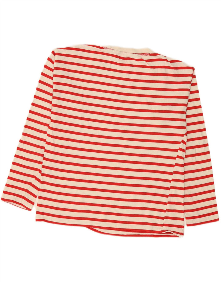 Zara Damen Top Langarm UK 14 Medium Off White gestreift