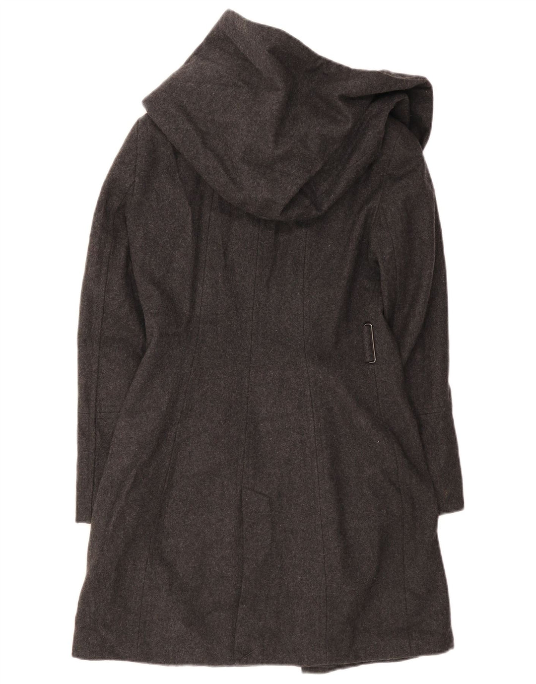 Zara Damen Kapuzenmantel UK 10 Small Schwarze Wolle