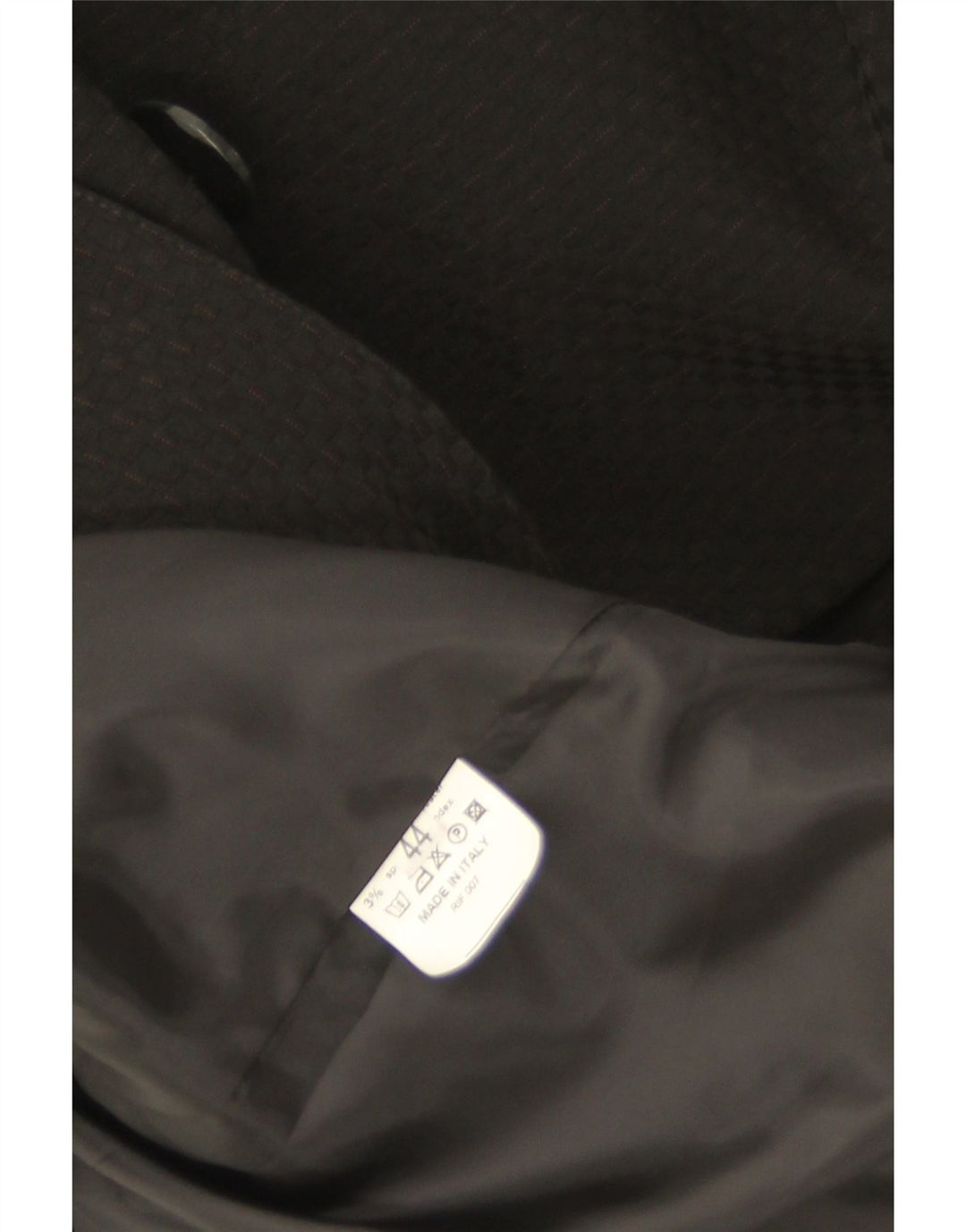 Vintage Damen Pea Coat IT 44 Medium Schwarz Nadelstreifen Polyester