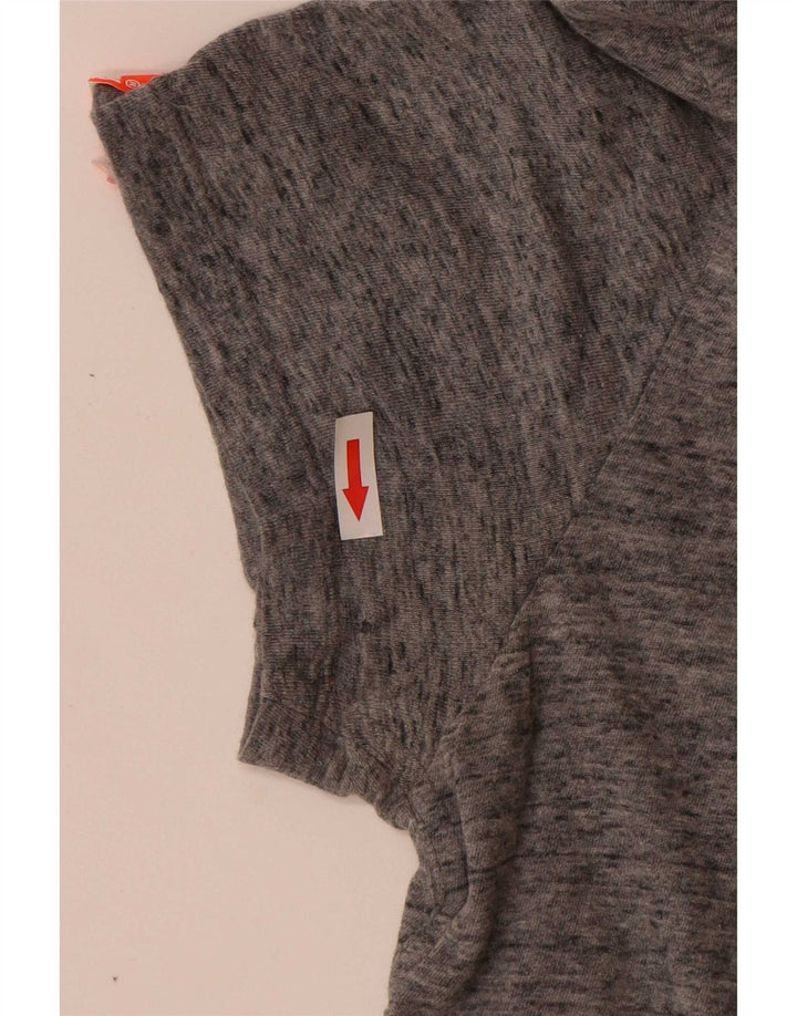 Superdry Herren T-Shirt-Oberteil aus mittelgrau gefleckter Baumwolle