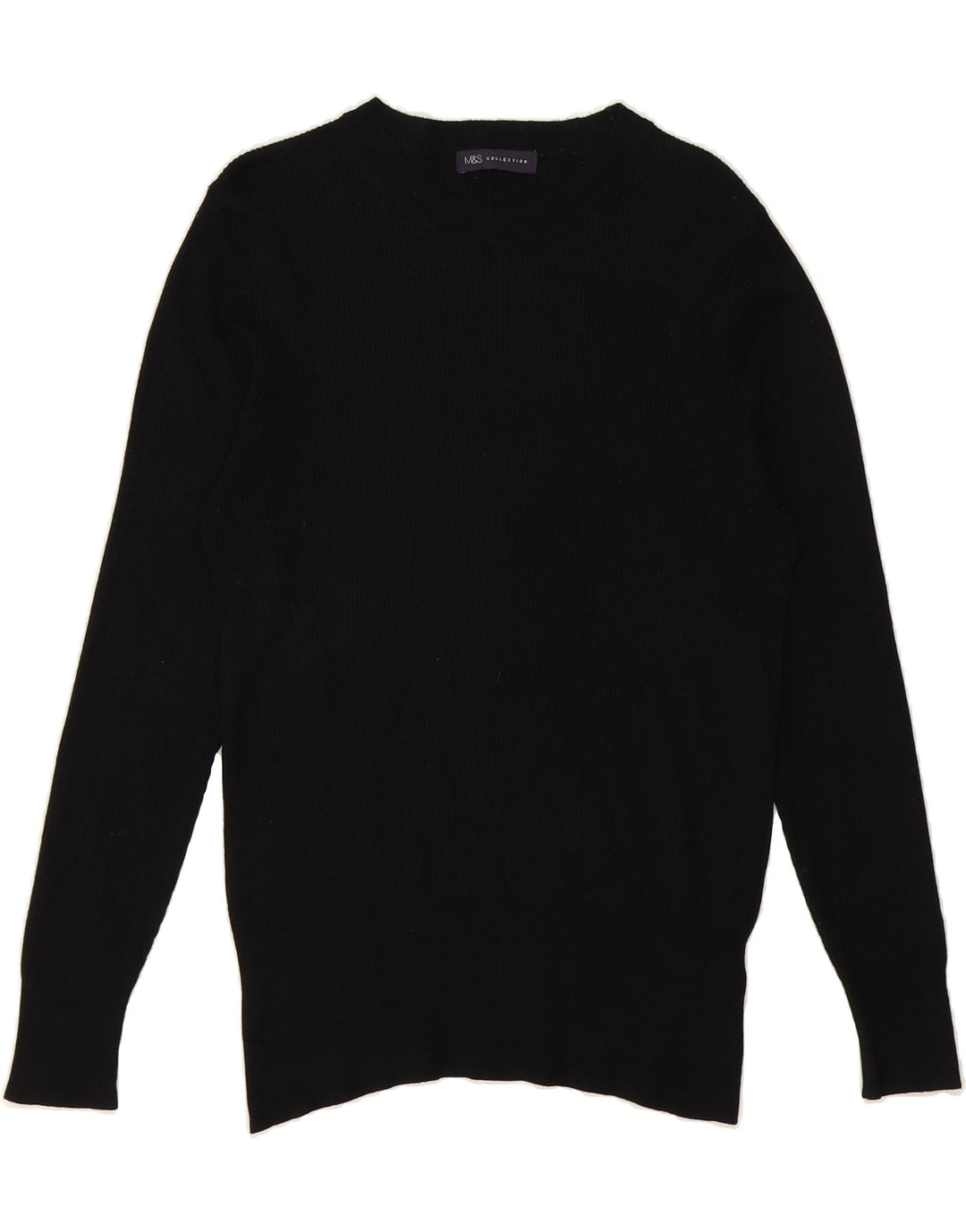 MARKS & SPENCER Womens Crew Neck Jumper Sweater UK 16 Large Black Viscose Vintage Marks & Spencer and Second-Hand Marks & Spencer from Messina Hembry 